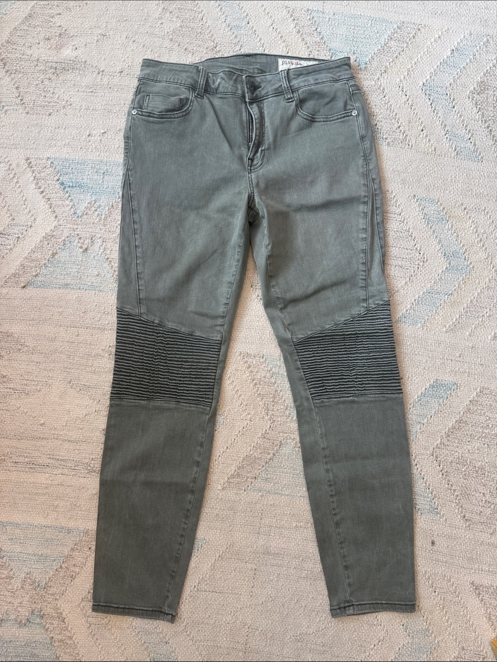 Women’s Olive Green Moto Skinny Jeans